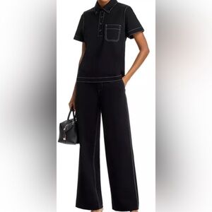 Rag & bone NWT Irina Contrast-Stitch
Straight-Leg Mid-Rise pants Size 8